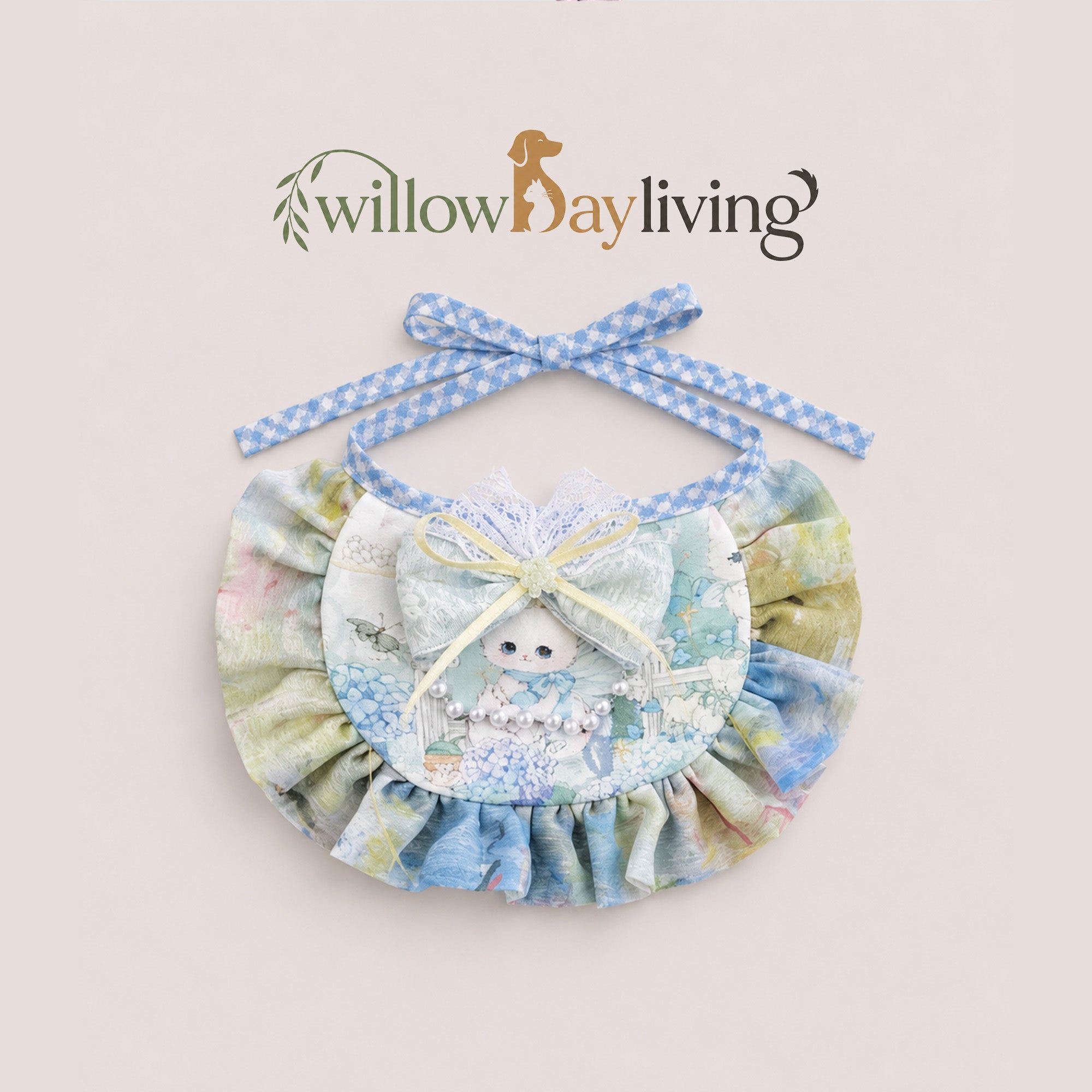 Monet Garden Ribbon Bib