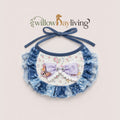 Retro Denim Kitty Bow Bib