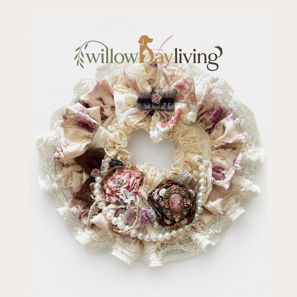 Vintage Rose Pearl Bib