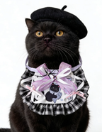 Lavender Cat Bow Bib