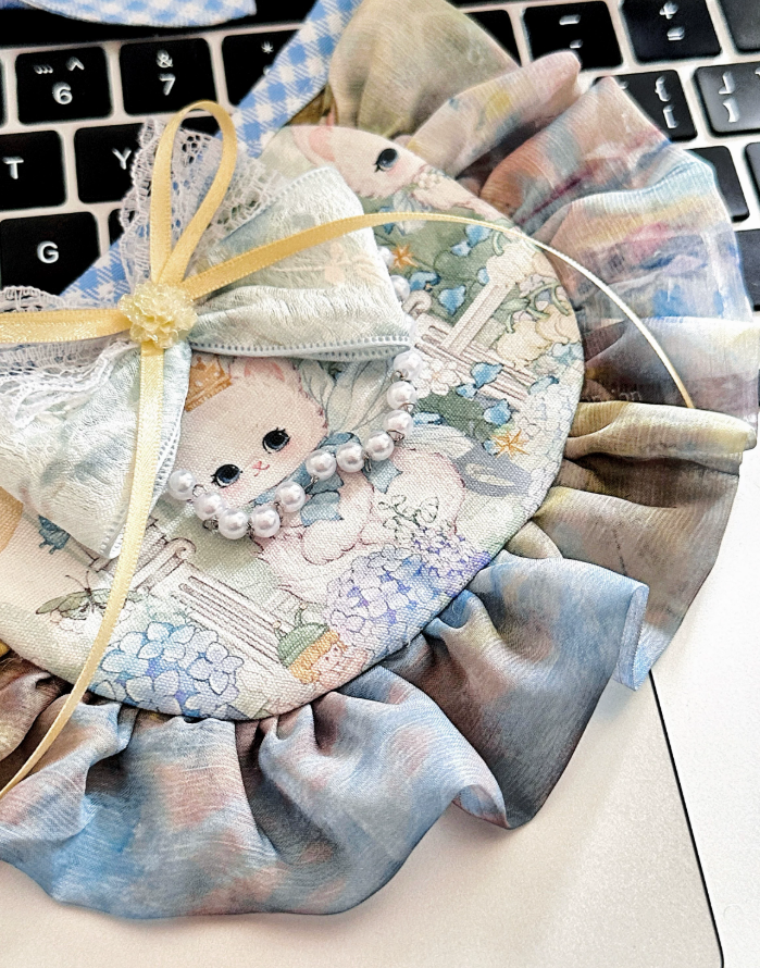 Monet Garden Ribbon Bib