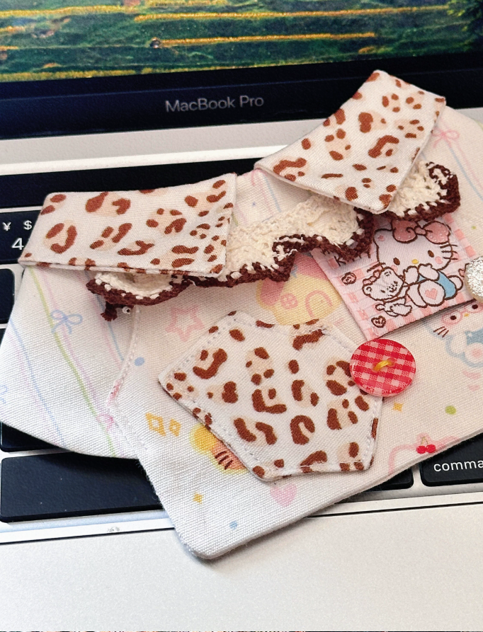Leopard Patchwork Charm Bib