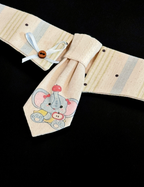 Cream Elephant Charm Bib
